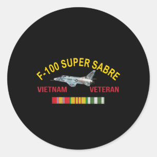 Adesivo Redondo F-100 Super Saber Vietnam Veterano F