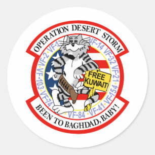 Adesivo Redondo F-14 Tempestade no Deserto da Operação Tomcat