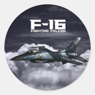 Adesivo Redondo F-16 Falcão de Luta