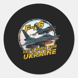 Adesivo Redondo F-16 Ucrânia 1 