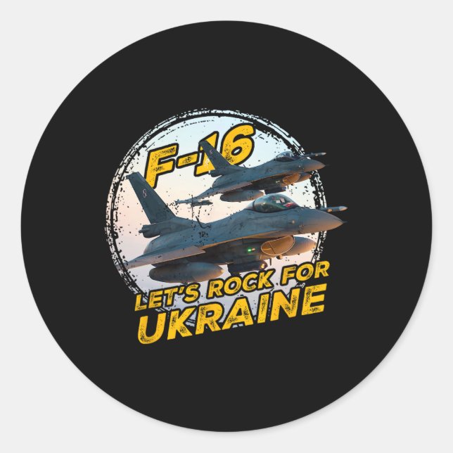 Adesivo Redondo F-16 Ukraine  (Frente)
