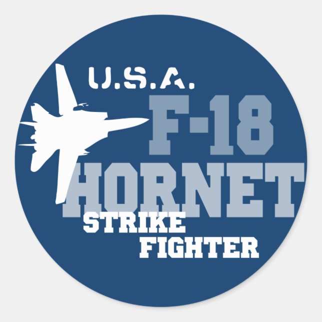 Adesivo Redondo F-18 Corneta - Combate à Greve (Frente)