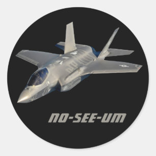 Adesivo Redondo F-35 Combatente De Jato Sem Ver-Um