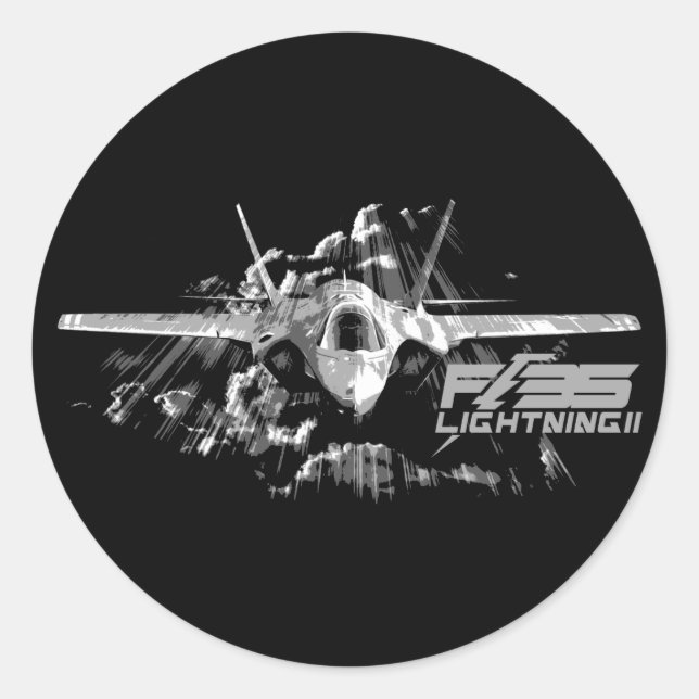 Adesivo Redondo F-35 Lightning II Classic Round Sticker (Frente)