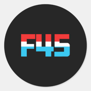 Adesivo Redondo F' 45! Gráfico F45 minimalista e engraçado
