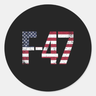 Adesivo Redondo F-47 Combatente contra a geração de 6 de aviões