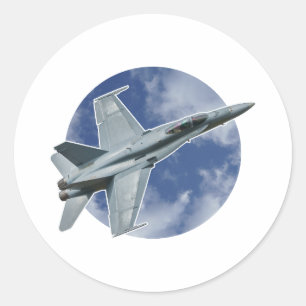 Adesivo Redondo F/A-18C Hornet em uma Nuvem Circular
