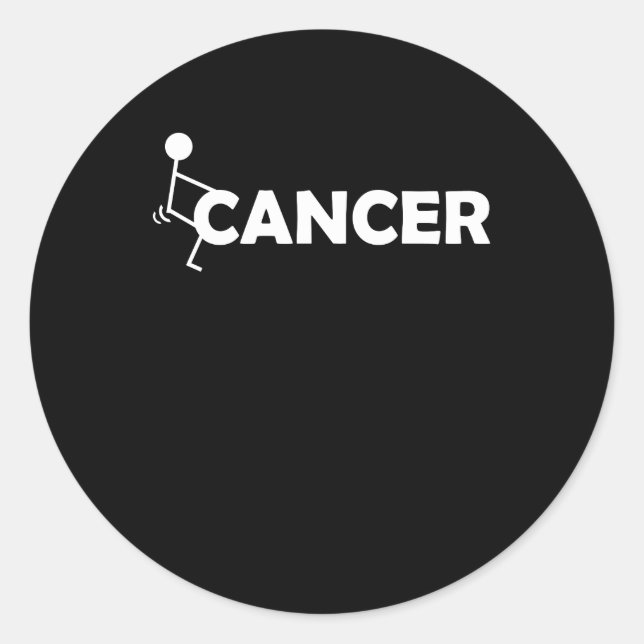 Adesivo Redondo F Cancer Engraçado figura Engraçado Parafuso (Frente)