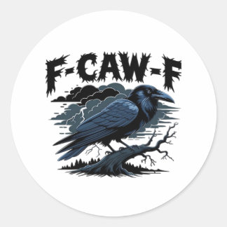 Adesivo Redondo F-Caw-F Clássico Minimal Limpo