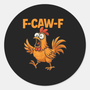 Adesivo Redondo F-caw-f Crow Funny Fcawf Black Bird Meme G