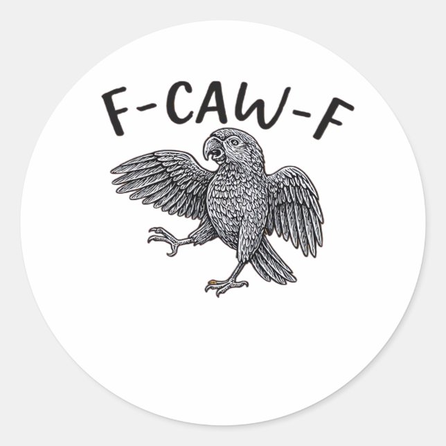 Adesivo Redondo F Caw F Design Minimalista Limpo (Frente)