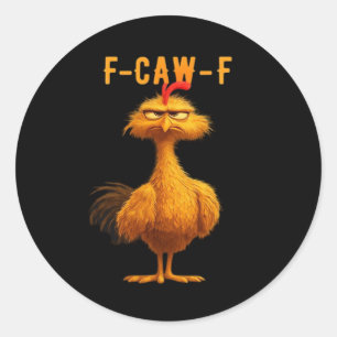 Adesivo Redondo F-Caw-F-Galinha Essencial Minimal Limpo
