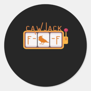 Adesivo Redondo F-Caw-F Jackpot Gráfico Retro