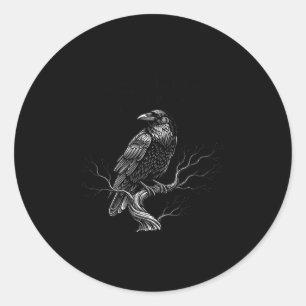Adesivo Redondo F-caw-f - Raven - Crow - Halloween Figurume Premiu