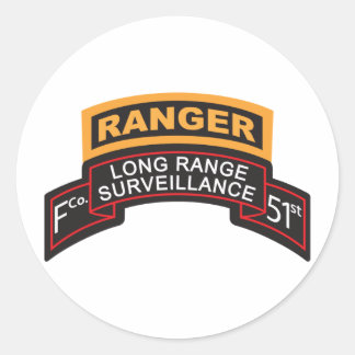 Adesivo Redondo F Co 51rua Infantaria LRS Scroll, Ranger Tab