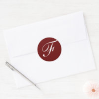F Monograma Branco inicial em Maroon