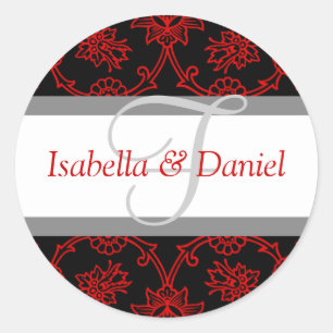 Adesivo Redondo F Monogramas Para Selos De Convite Para Casamento