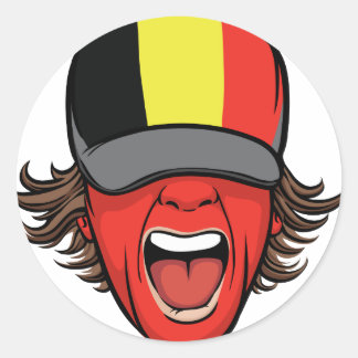 Adesivo Redondo Fã de esportes de Bélgica