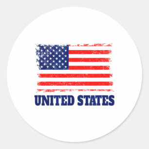 Adesivo Redondo Fã de Futebol Americano 2022 Bandeira dos EUA T Pa