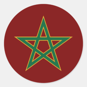Adesivo Redondo Fã de Futebol Marroquino Bandeira do Marrocos