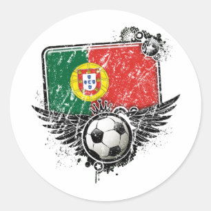 Adesivo Redondo Fã de futebol Portugal