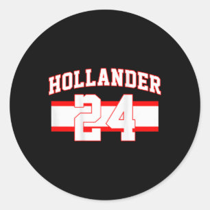 Adesivo Redondo Fã de Hollander Hockey 24 Estilo Nome Número
