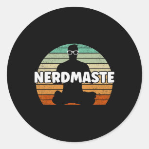 Adesivo Redondo Fã de nerds Nerd Geek Yoga Gamer Divertido Fofo Hi