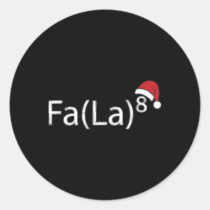 Adesivo Redondo Fa La 8 Natal Divertido Caril Musical Professor de