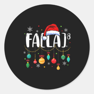 Adesivo Redondo Fa (la) 8 Natal engraçado Papai Noel Fa La Profess
