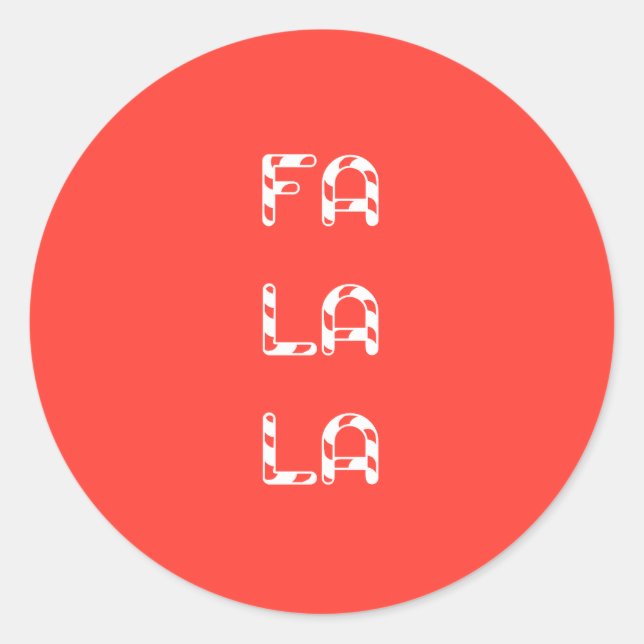 Adesivo Redondo Fa La La christmas (Frente)