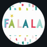 Adesivo Redondo FA LA LA CHRISTMAS HOLIDAY dabs coloridos e divert<br><div class="desc">pelo kat massard >> www.simplysweetpaperie.com <<< Um pequeno adesivo personalizado bonito que pode ser usado para qualquer item de artesanato feito à mão para o Natal,  para pequenas empresas ou para vestir sua papelaria sazonal pessoal.</div>