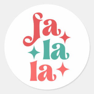 Adesivo Redondo Fa La La - Design de Tipografia Festiva Foliday