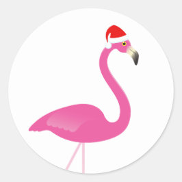 Adesivo Redondo Fa la la Flamingo Holiday Sticker