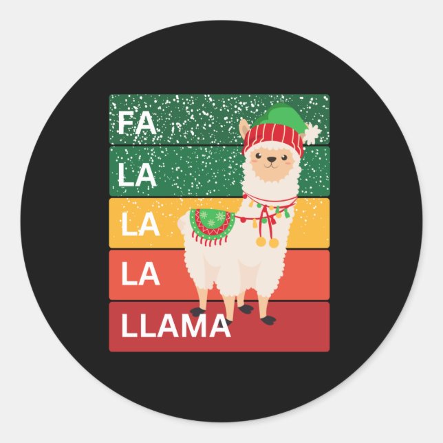 ADESIVO REDONDO FA LA LA LLAMA (Frente)