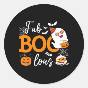 Adesivo Redondo Fab Boo Lous Ghost Halloween