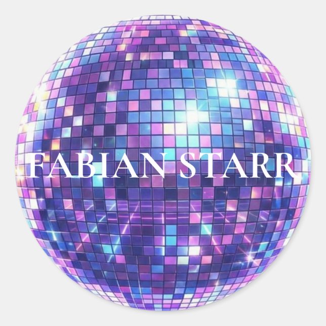 Adesivo Redondo Fabian Starr Disco Ball Sticker (Frente)
