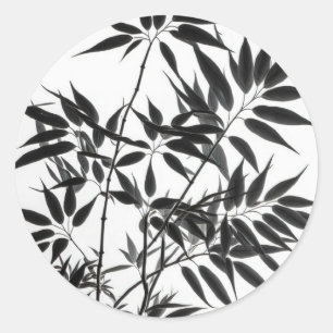 Adesivo Redondo Fábrica de Bambu preto e branco