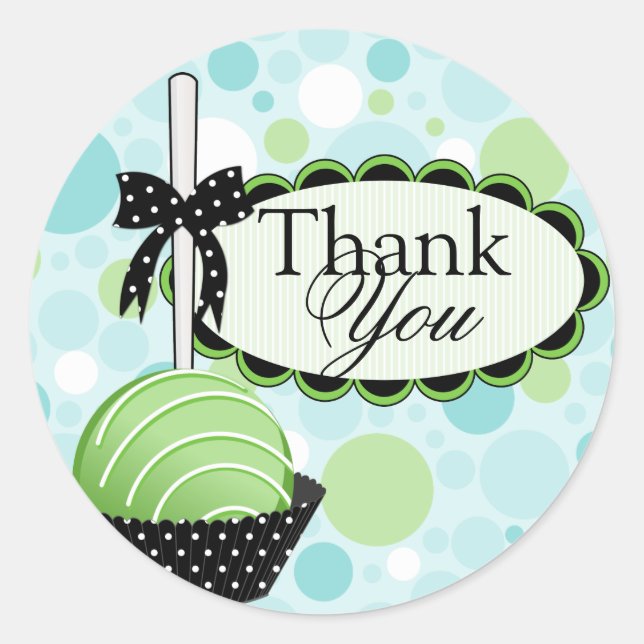 Adesivo Redondo Fábrica De Pop De Bolo Obrigado (Frente)