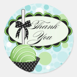 Adesivo Redondo Fábrica De Pop De Bolo Obrigado