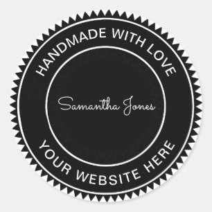 Adesivo Redondo Fabricado à mão com Artesanato de amor faça Y Hips