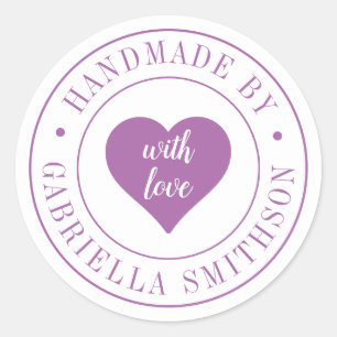 Adesivo Redondo Fabricado com o Love Small Business Handmade Produ