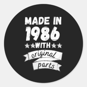 Adesivo Redondo fabricado em 1986 com peças originais,