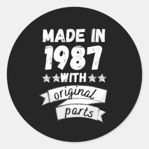 Adesivo Redondo fabricado em 1987 com peças originais,