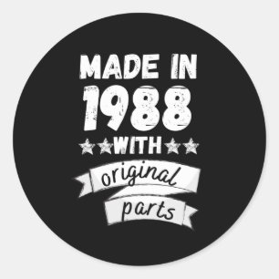 Adesivo Redondo fabricado em 1988 com peças originais,