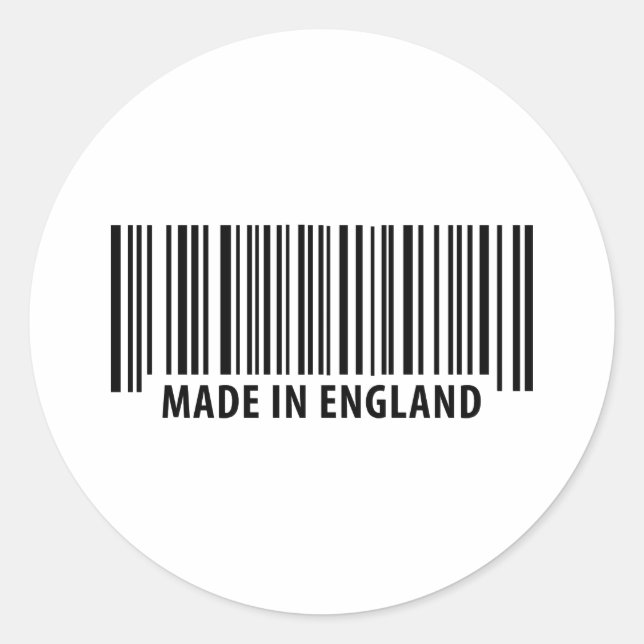 Adesivo Redondo fabricado em england bar code barcode (Frente)