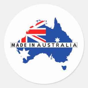 Adesivo Redondo fabricado na austrália — rótulo do produto de refe