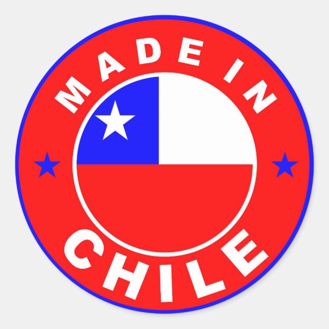 Adesivo Redondo fabricado na região do chile - flag (Frente)