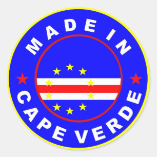 Adesivo Redondo fabricado no cabo verde country flag label