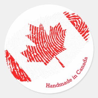 Adesivo Redondo Fabricado no Canadá, vinheta canadense de pacotes