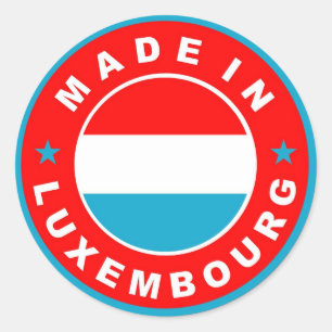 Adesivo Redondo fabricado no luxemburgo país de bandeira rótulo do